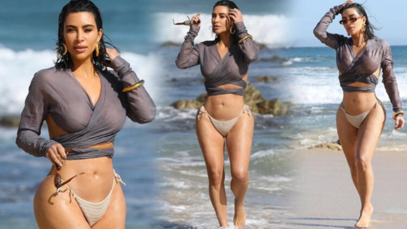 Kim Kardashian'ın kumsal yürüyüşü