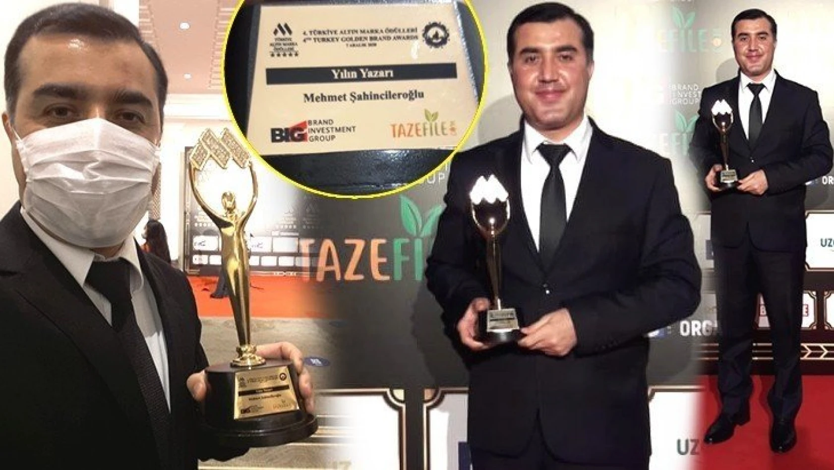 Gazeteci Yazar Mehmet Şahincileroğlu, 'Yılın Yazarı' ödülünü adı