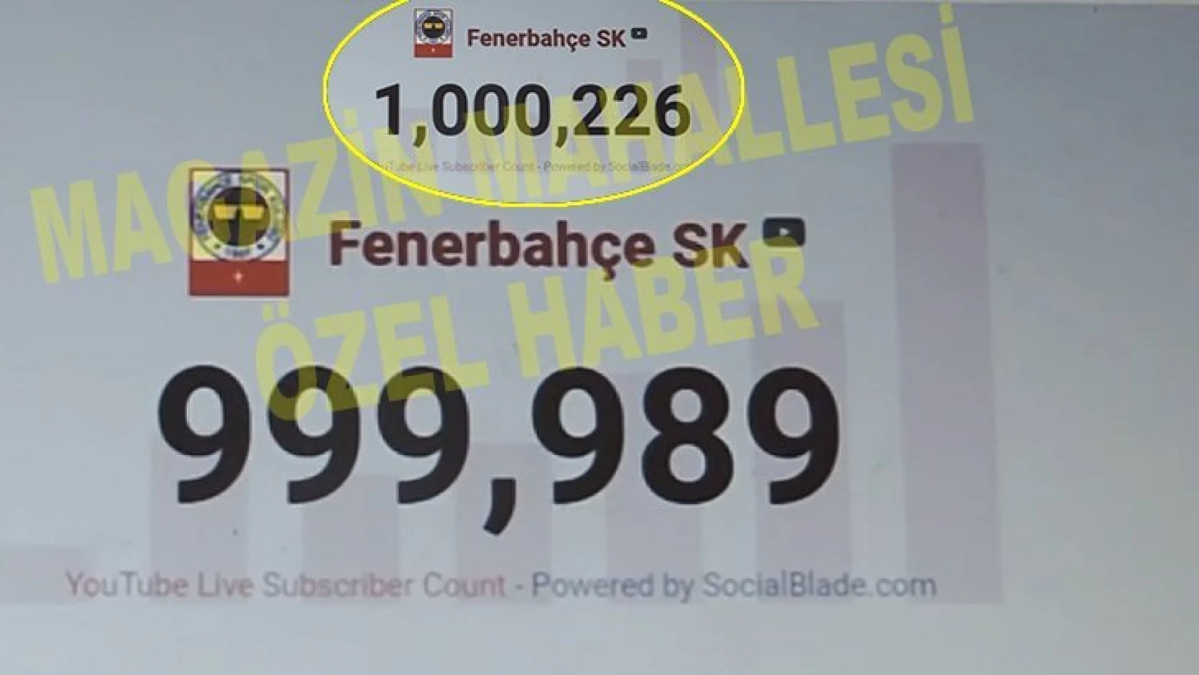 Fenerbahçe'nin YouTube'da 1 milyon aboneye ulaşma anının videosu