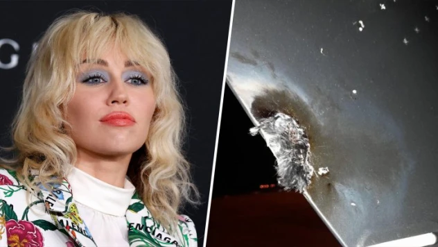 Şarkıcı Miley Cyrus'un özel jetine yıldırım çarptı