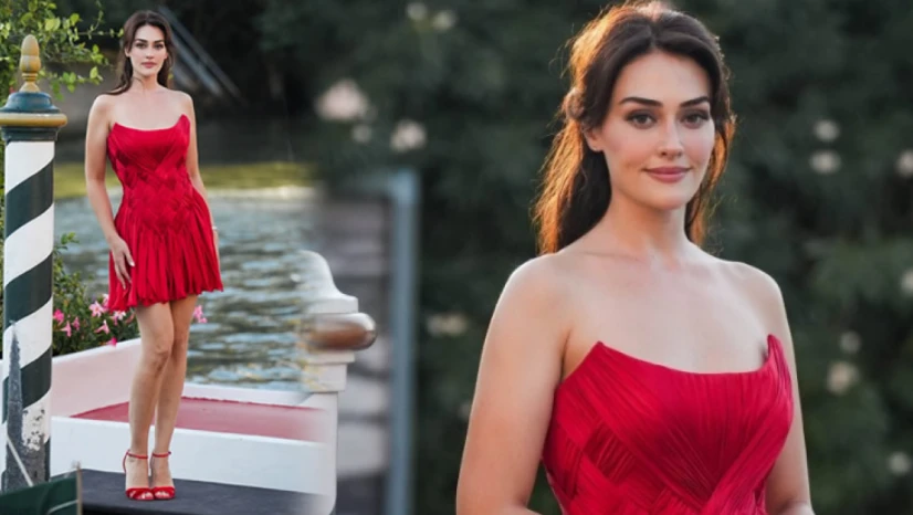 Esra Bilgiç, Venedik'te güzelliğiyle büyüledi