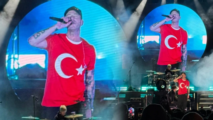 Amerikalı grup OneRepublic, İstanbul konserinde Türk bayraklı tişörtle kalpleri fethetti