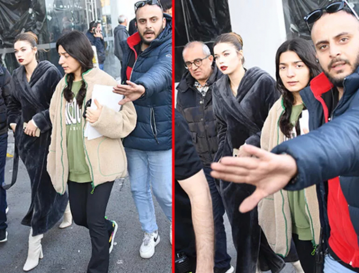 Yalı Çapkını'nın yıldızı Afra Saraçoğlu, bornozla sete geldi! Görevliler ile gazeteciler arasında gerginlik yaşandı!