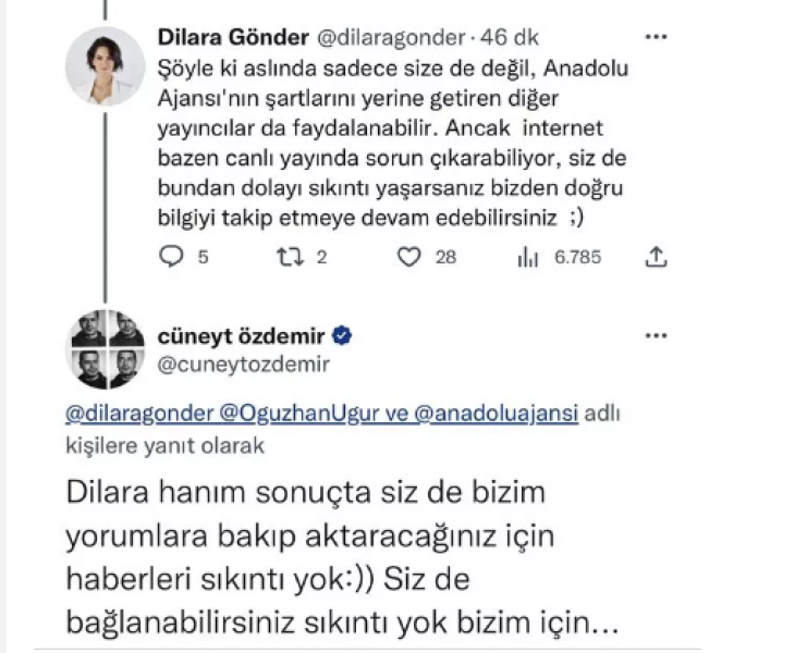 Oğuzhan Uğur ve Cüneyt Özdemir'in seçim yayını açıklamalarına Dilara Gönder'den olay yanıt